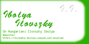 ibolya ilovszky business card